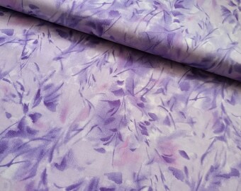 By the HALF Yard - Purple Leaf Tie Dye Rosewater Cotton Fabric