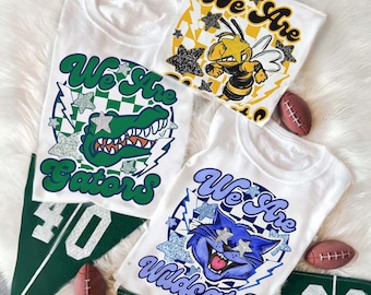 Custom Preppy Mascot Retro Shirt, Mascot Checkerboard T-shirt, Favorite Team Tshirt, High School Football Team shirt, Cheer Leader Tee