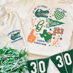 Custom Preppy Mascot Shirts, Retro Cheer Leader Shirts, Custom Pennant Shirt, School Spirit Shirt, Cheer Team Spirit Tee,Matching Team Shirt