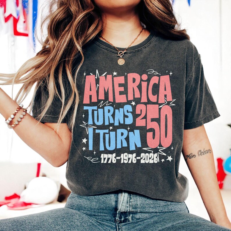 Celebrate a Historic Half-Century with America’s Big Birthday! 🇺🇸🎂 Are you or a loved one turning 50 in 2026? Celebrate this incredible milestone alongside the USA’s 250th Anniversary with our exclusive "America Turns 250, I Turn 50" commemorative design!