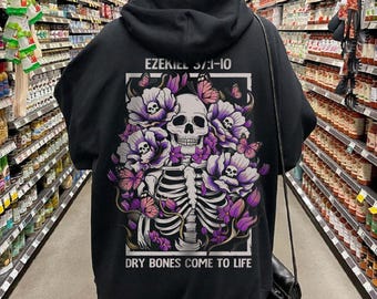 Vintage Dry Bones Come To Life Shirt, Floral Skeleton Bible Verse Shirt, Scripture Faith Shirt, Ezekiel 37 Halloween Christian Hoodie