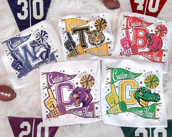 Custom Mascot Retro Shirt, Cheer Team Matching Shirt, Favorite Team Shirt, Homecoming Shirt, School Spirit Shirt, Custom Colors Team Shirt