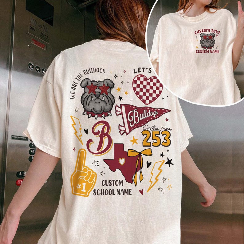 Custom Preppy Mascot Shirts, Retro Cheer Leader Shirts, Custom Pennant Shirt, School Spirit Shirt, Cheer Team Spirit Tee,Matching Team Shirt