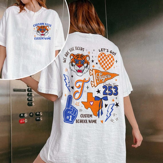 Custom Retro Mascot Shirts, Retro Cheer Leader Shirts, Custom Pennant Shirt, School Spirit Shirt, Cheer Team Spirit Tee, Matching Team Shirt