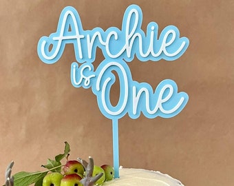 Personalised Name Cake Topper, Custom Birthday Cake Decoration, 3D Printed Double Layer