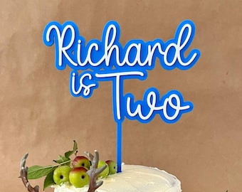 Personalized 3D Printed Cake Topper, Custom Name & Age