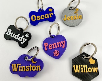 3D Printed Pet ID Tag, Custom Biodegradable PLA Collar Tag
