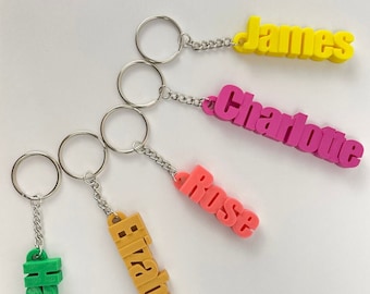 Personalized 3D Printed Name Keychain, Custom PLA Bag Tag