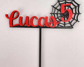 Adorno para tarta de Spiderman personalizado, adorno para tarta de Spiderman personalizado, adorno para tarta, decoración de fiesta personalizada para cumpleaños, aniversario