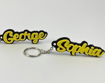 Personalized 3D Printed Keychain – Custom Name Tag, School Bag Tag