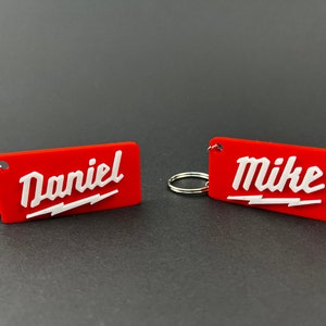 Gepersonaliseerde sleutelhanger in Milwaukee-stijl, sleutelhanger - Milwaukee-thema, 3D-geprint klein cadeau, Milwaukee-fans, Vaderdagcadeau.
