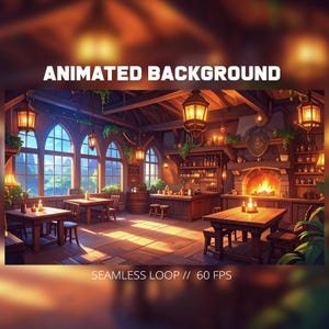 Animierter Piratentavernenhintergrund | vtuber twitch overlay | gemütlicher Bach Hintergrund | Kneipe, Bar, | Dungeons and Dragons |  Animation als Schleife