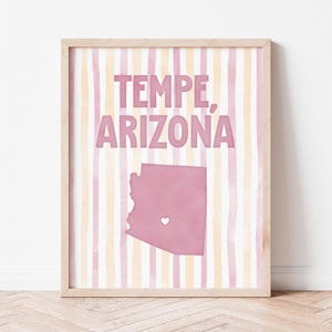 Tempe Arizona Map Poster · Arizona Wall Art
