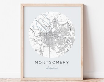 Montgomery Alabama Map Poster
