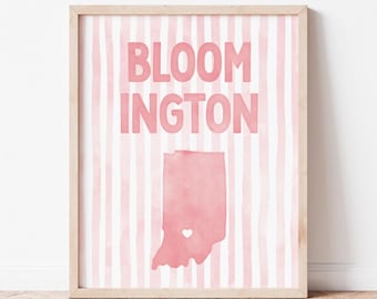 Bloomington Indiana Map Poster · Bloomington Wall Art
