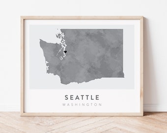 Mapa de Seattle, Washington (póster)