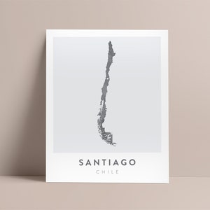 Santiago, Chile Map Poster