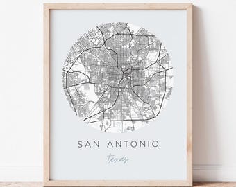 San Antonio Texas Map Poster