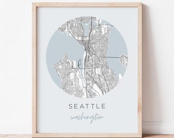 Mapa de Seattle, Washington (póster)