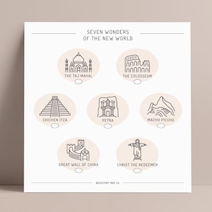 Sieben Weltwunder Bucket List Poster