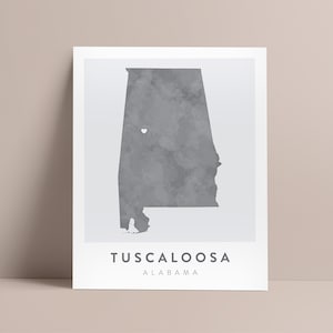 Poster Carte de Tuscaloosa, Alabama
