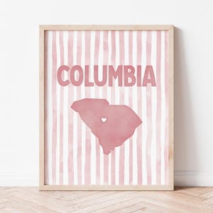 Columbia South Carolina Wall Art · Columbia Map Poster