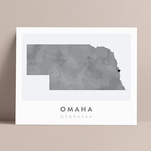 Omaha, Nebraska Map Poster