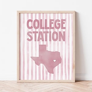 College Station Poster · College Station Texas Wall Art