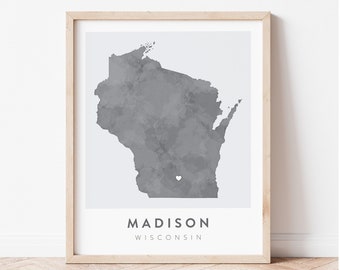 Madison, Wisconsin Kartenposter