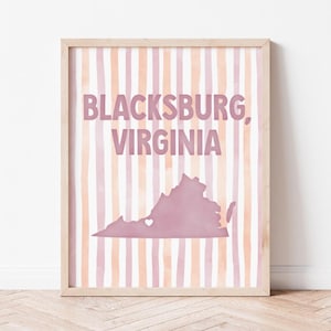 Blacksburg Virginia Map Poster · Blacksburg Wall Art