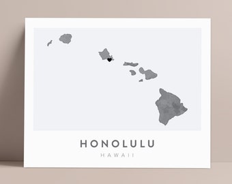Honolulu Map Poster