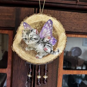 Hanging Jeweled kitty Cat Decor Knob,Car,Bed Post, Etc