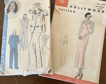 Vintage Hollywood Sewing Pattern, Jane, Wyman, Negligée pattern, one fragile