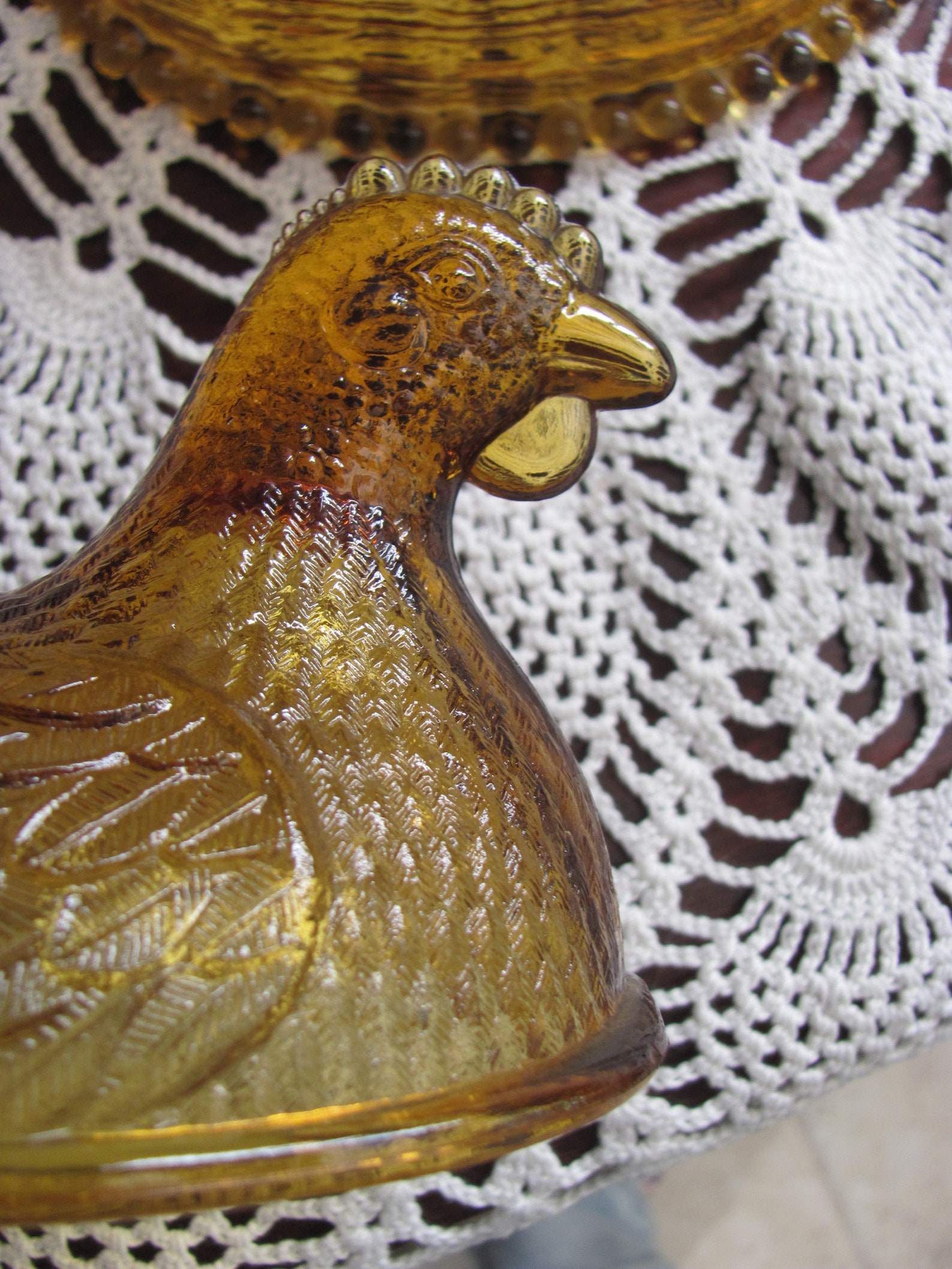 Lovely Indiana Gold Glass Covered Chicken Hen in a Basket Etsy