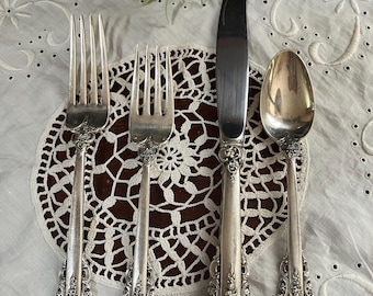 Wallace Grand Baroque Silverware 4 Piece Place Setting 1967