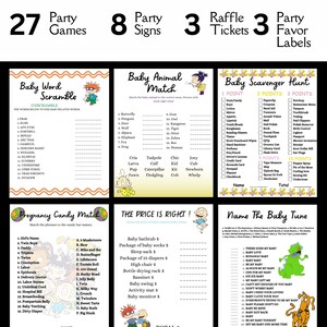 Bad Babies Babyparty Spiele, Schilder, Raffles und Gastgeschenke, druckbares Party Paket mit Antwortbogen