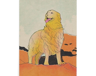 Wandbild mit Golden Retriever | Geschenk für Hundeliebhaber | Original-Hundedruck