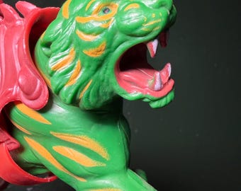 Vintage 1980s Battle Cat Figure – Masters of the Universe, Red Armor