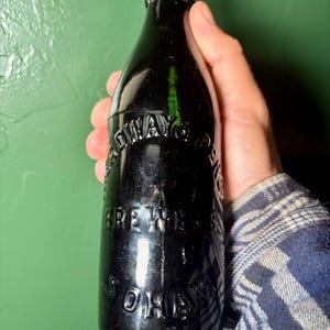 1800s Black Glass Bottle - Etsy
