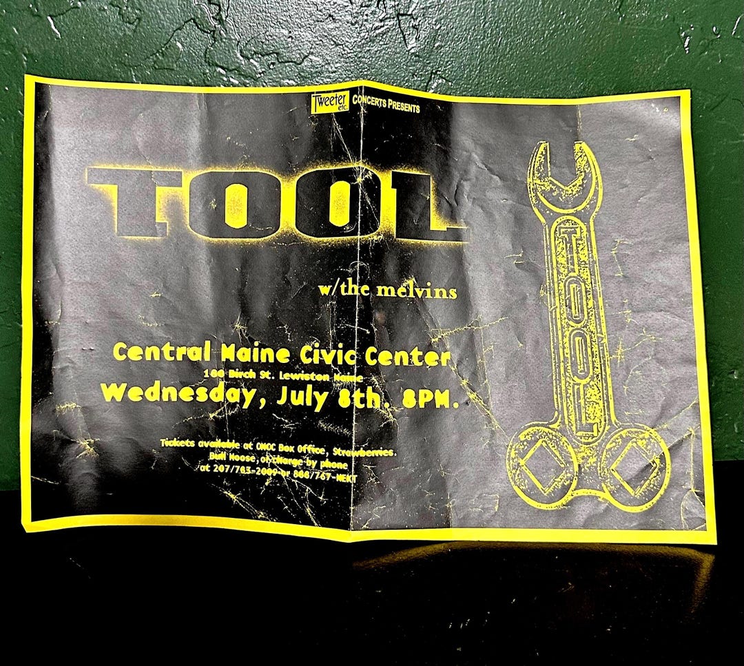 1992 TOOL Concert Flyer | Melvins, Lewiston ME - Original - Etsy