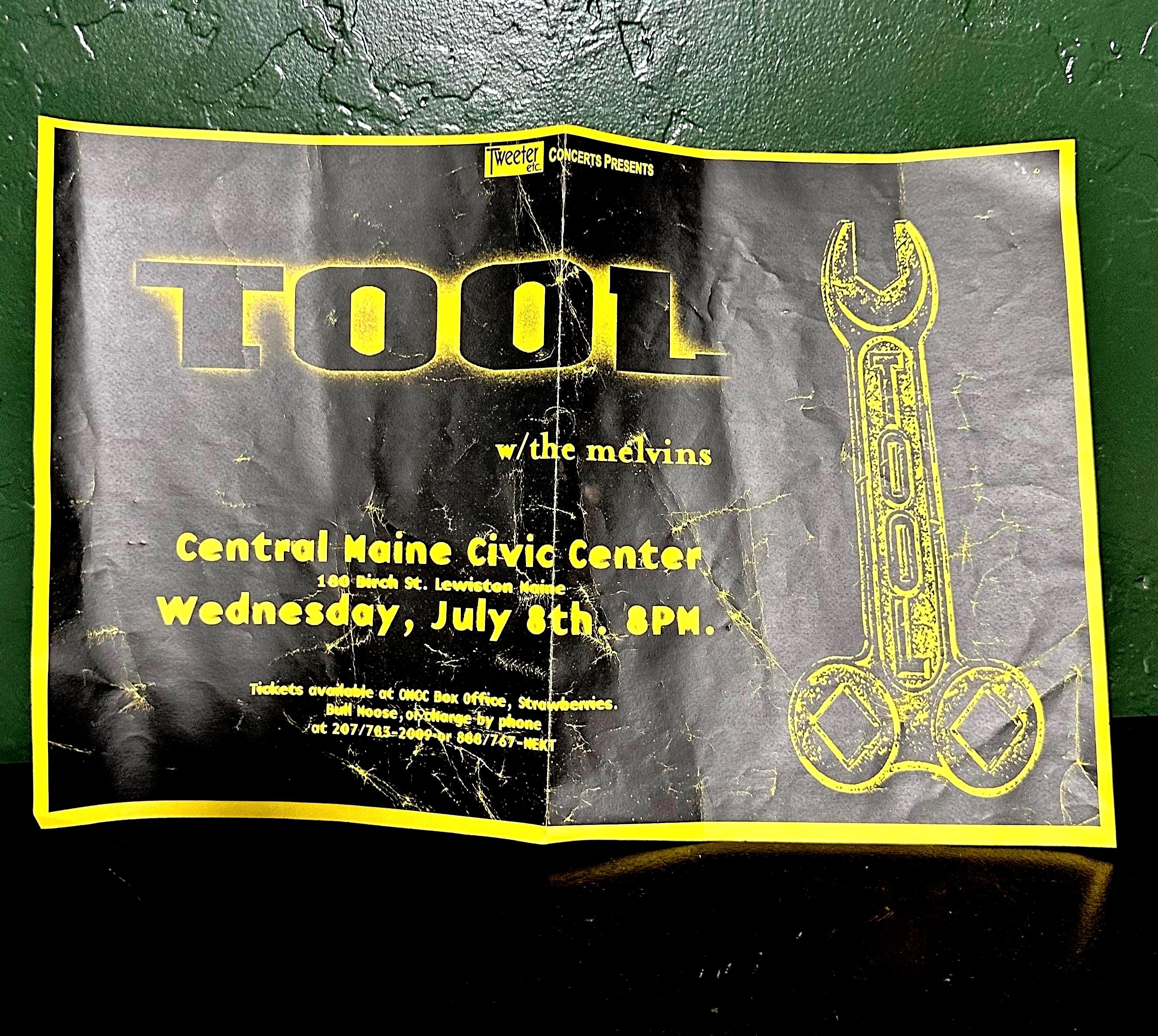 1992 TOOL Concert Flyer | Melvins, Lewiston ME - Original - Etsy
