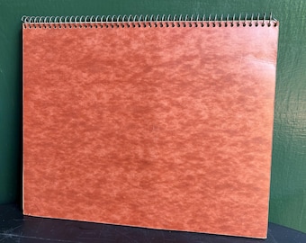 Vintage Spiral Graph Ledger Pad | Brown Marble Cover, Unused Pages (5-150)