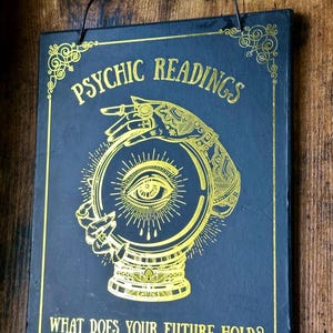 Psychic Readings Wall Art – Gold & Black Mystical Decor