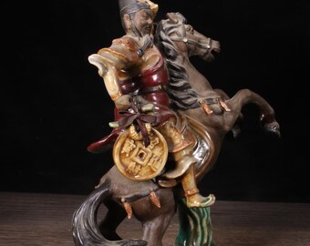 アンティークの石湾陶器製富貴神馬置物：風水装飾 - Etsy 日本