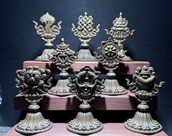 China Sammlung altes reines Kupfer Tibet Gutes Geschenk Acht Schätze gesetzt