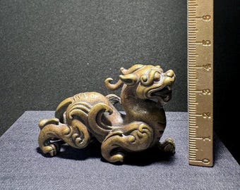 中国のアンティーク銅製の雄大な獅子像 - Etsy 日本