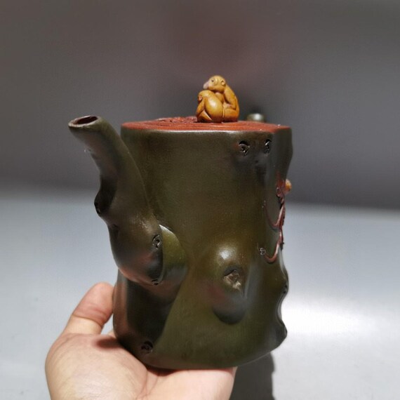 Handmade Yixing Zisha Teapot: Monkey Tree Trunk Design, 500cc