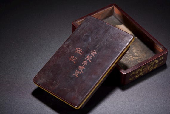 Antique Chinese Dragon Phoenix Lacquer Jewelry Box, V… - Gem