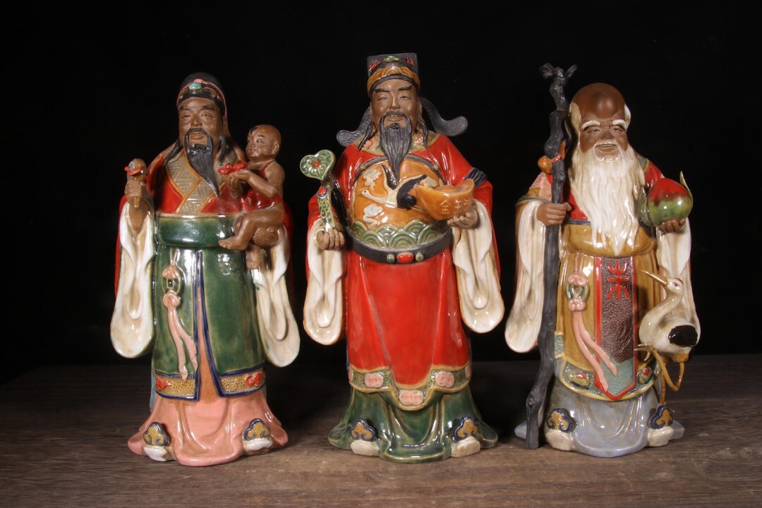 石湾福禄寿像：手作り陶器の福の神 - Etsy 日本
