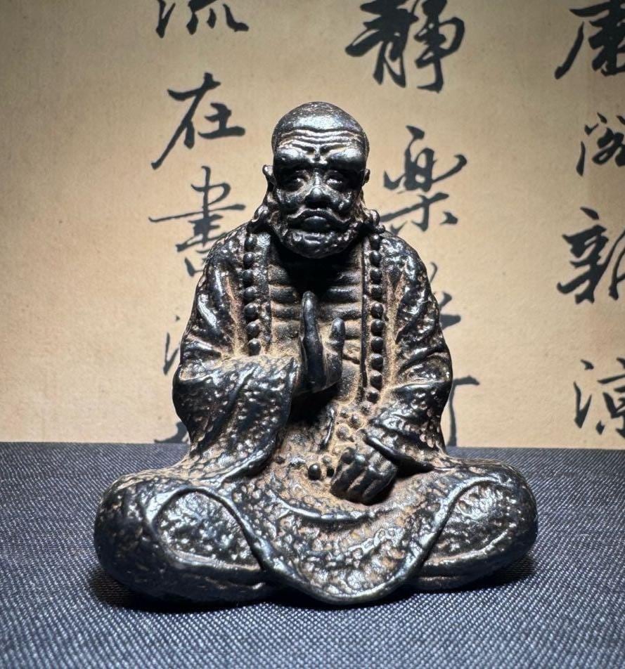 China's old Tiantie Feng Shui Arhat Damo Bodhidharma Dharma Buddha Statue